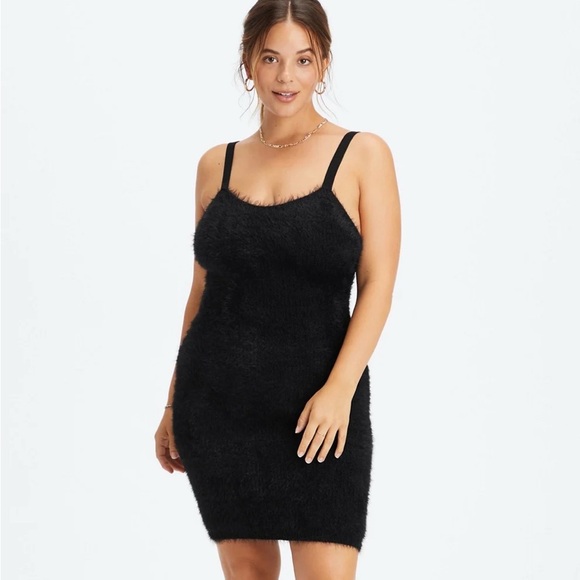 NEW Fabletics 90'S Mini Dress Black Size Large - Picture 1 of 3